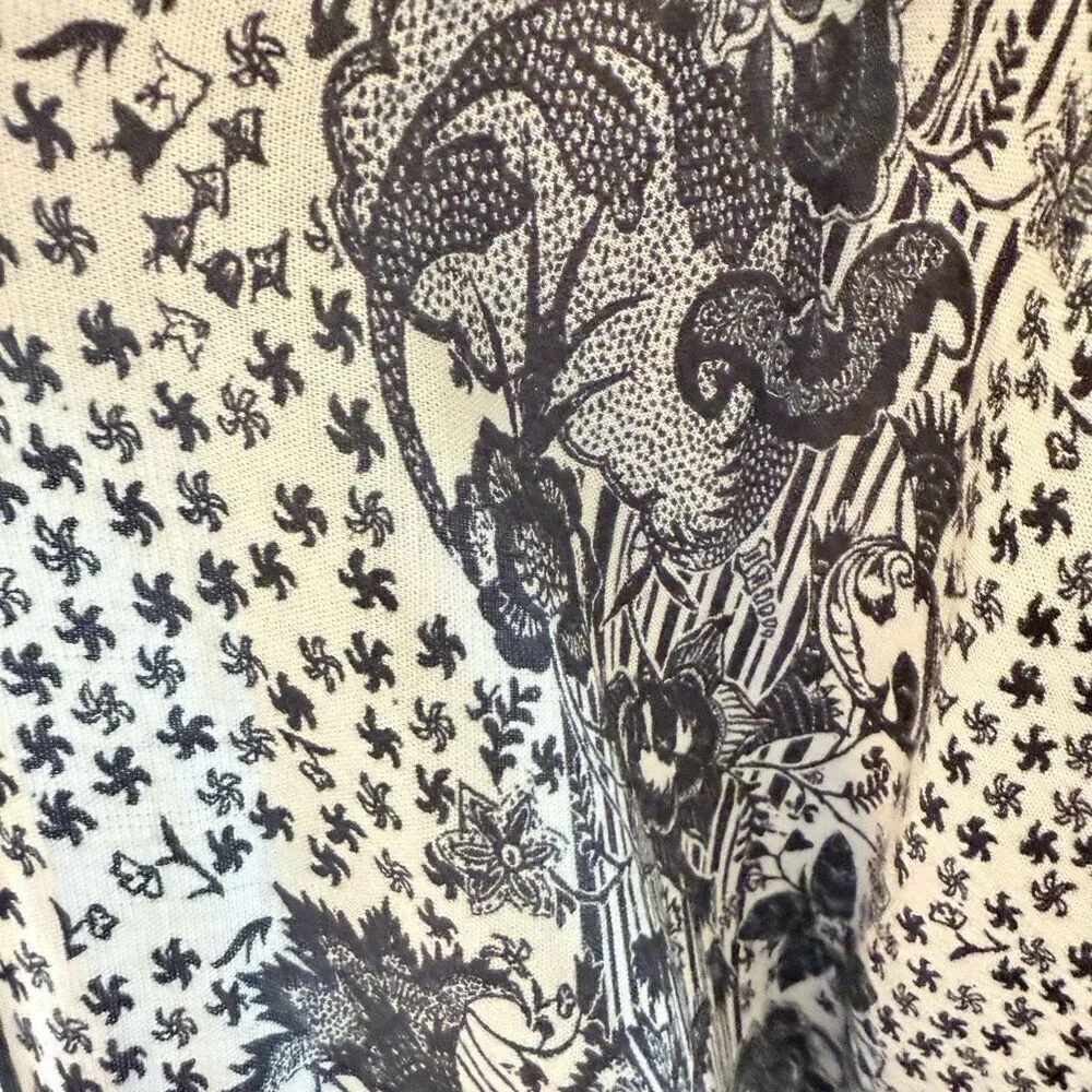 Max Studio Ivory & Black Kimono Top & Wide Leg Pants Sz S Indie, Boho - Picture 8 of 16